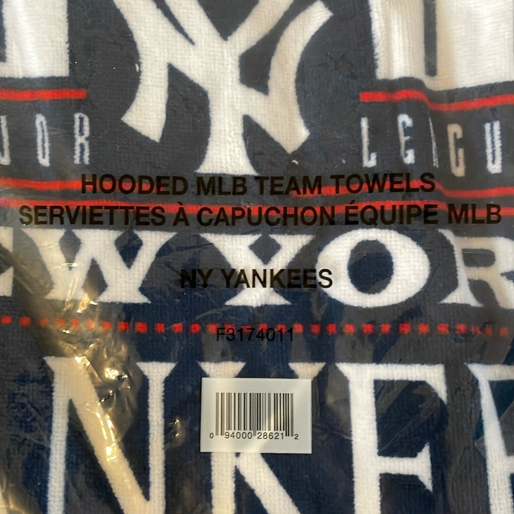 BNIP KIDS NY YANKEES Hooded MLB Bath Towel